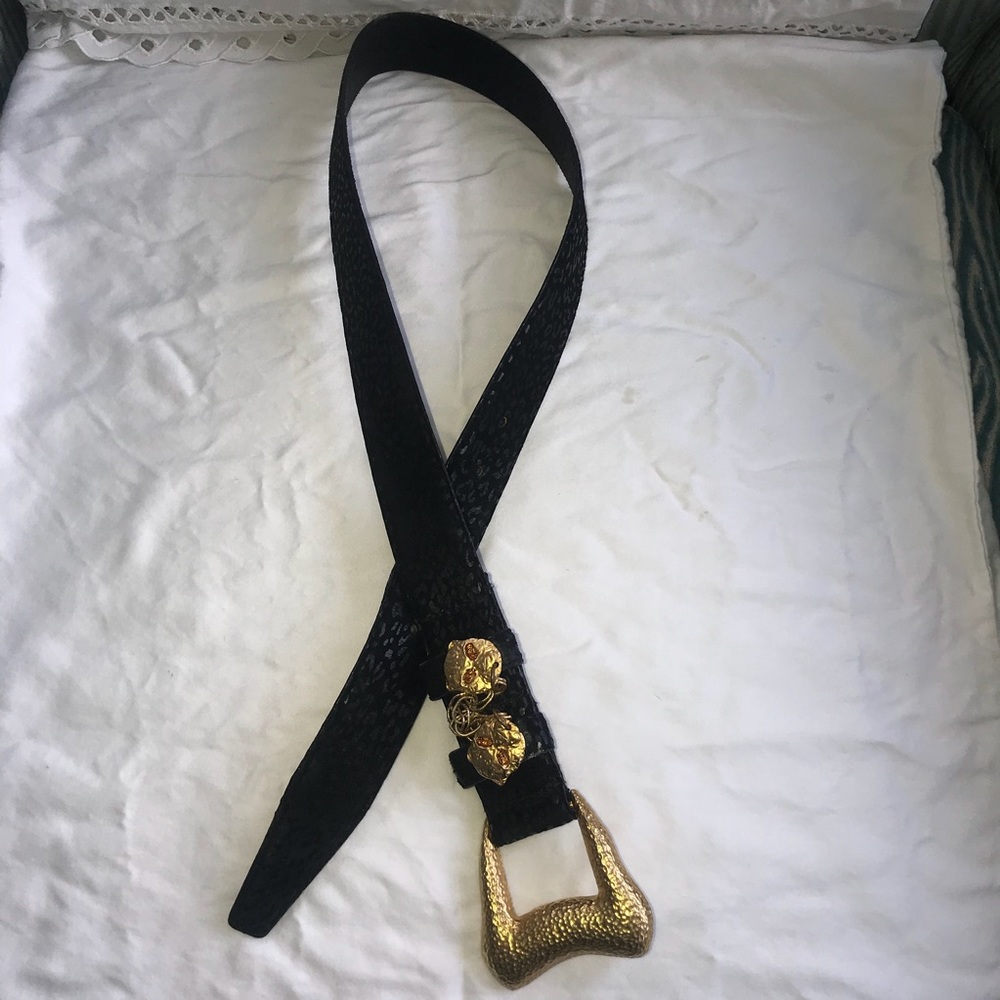 Vintage Carlisle black suede/leather belt